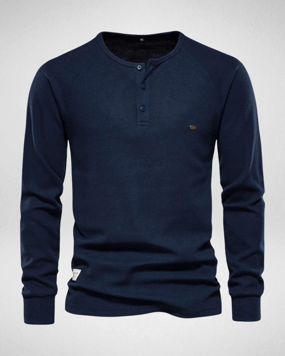 Longsleeve Shirt – Comfort Fit – Henley Halslijn met Knopen
