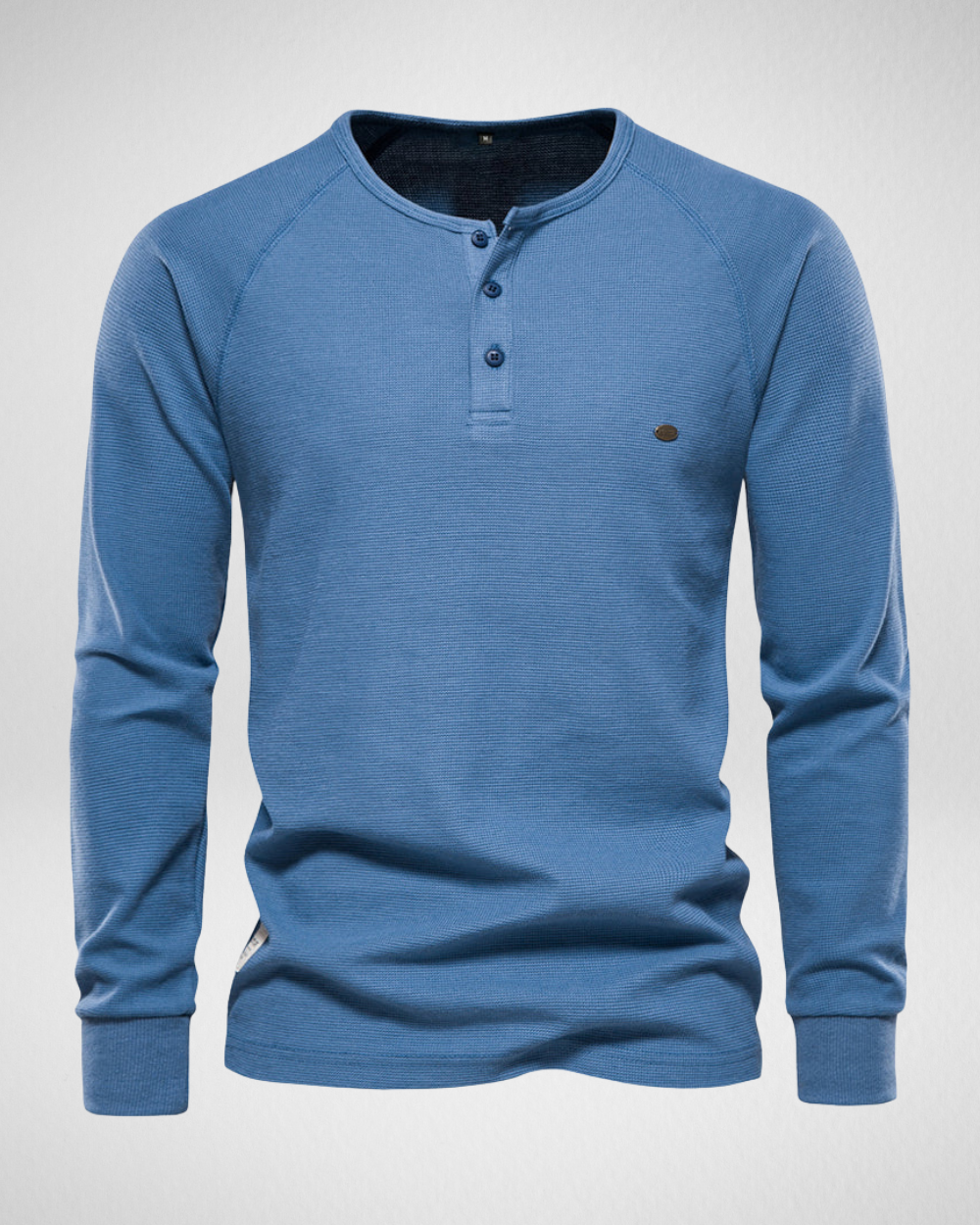 Longsleeve Shirt – Comfort Fit – Henley Halslijn met Knopen