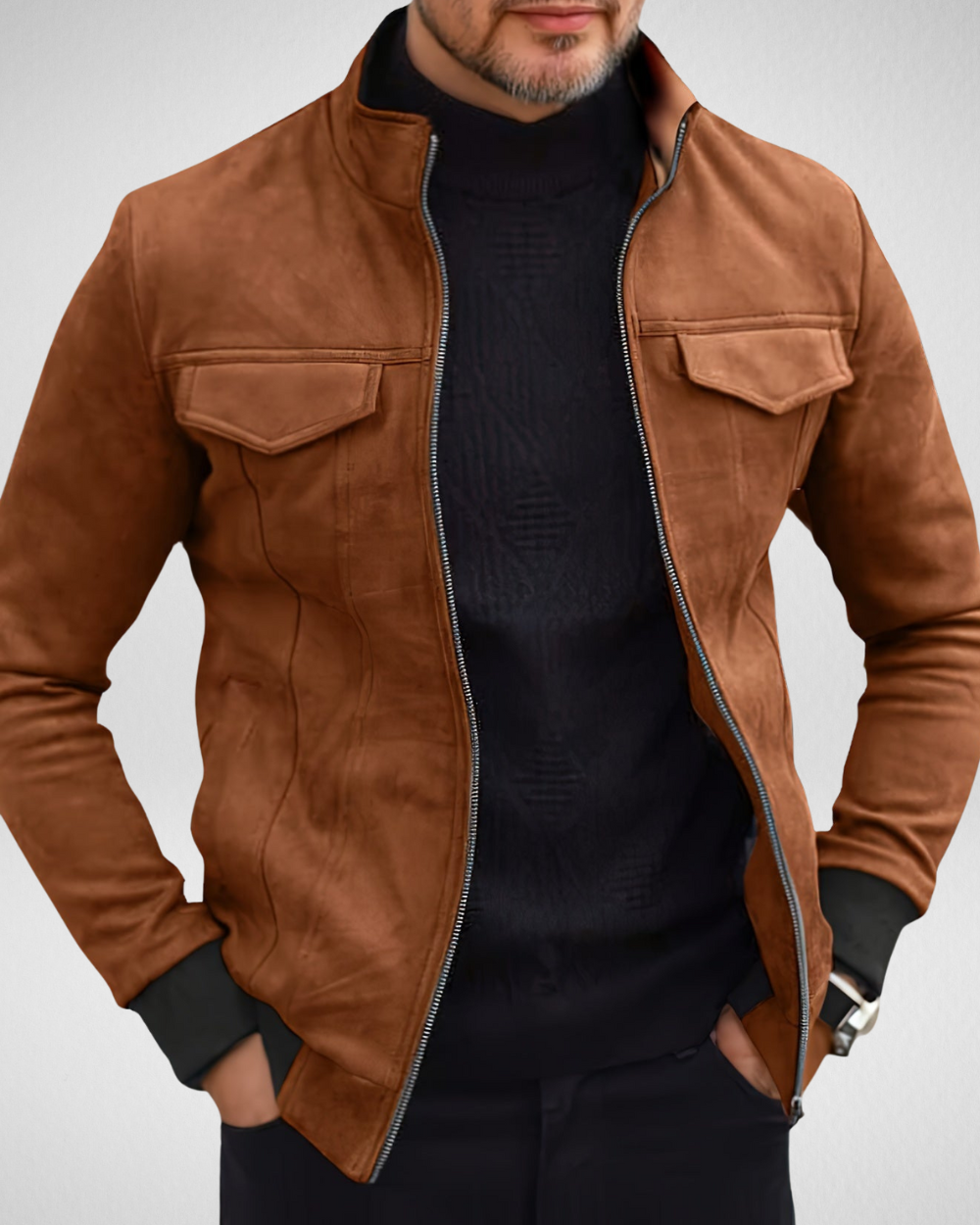 Heren Winterjack – Casual – Met Rits en Opstaande Kraag
