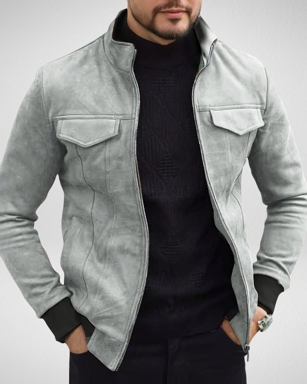 Heren Winterjack – Casual – Met Rits en Opstaande Kraag