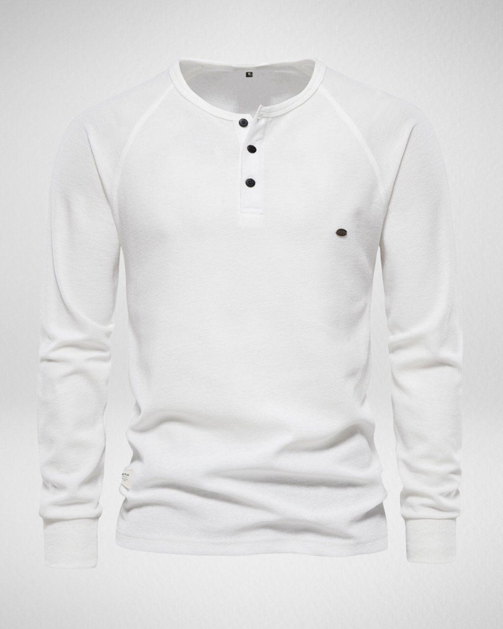 Longsleeve Shirt – Comfort Fit – Henley Halslijn met Knopen
