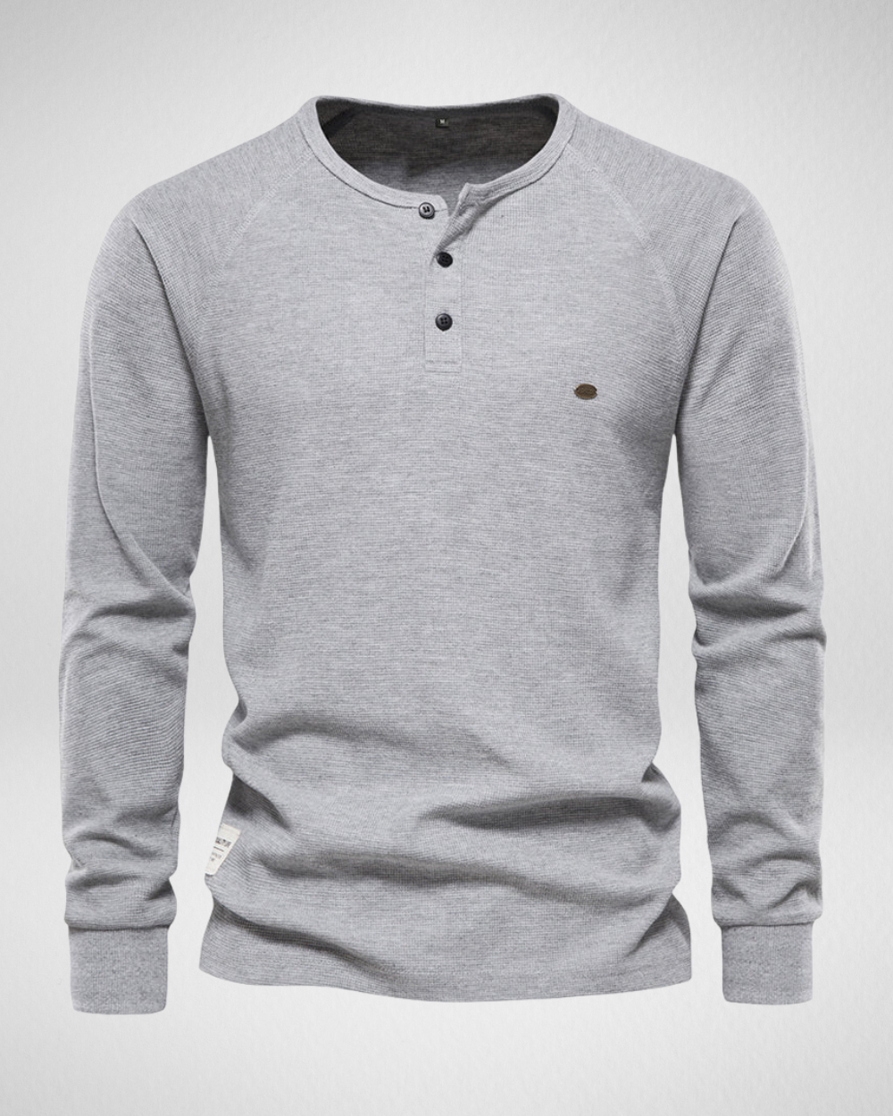 Longsleeve Shirt – Comfort Fit – Henley Halslijn met Knopen