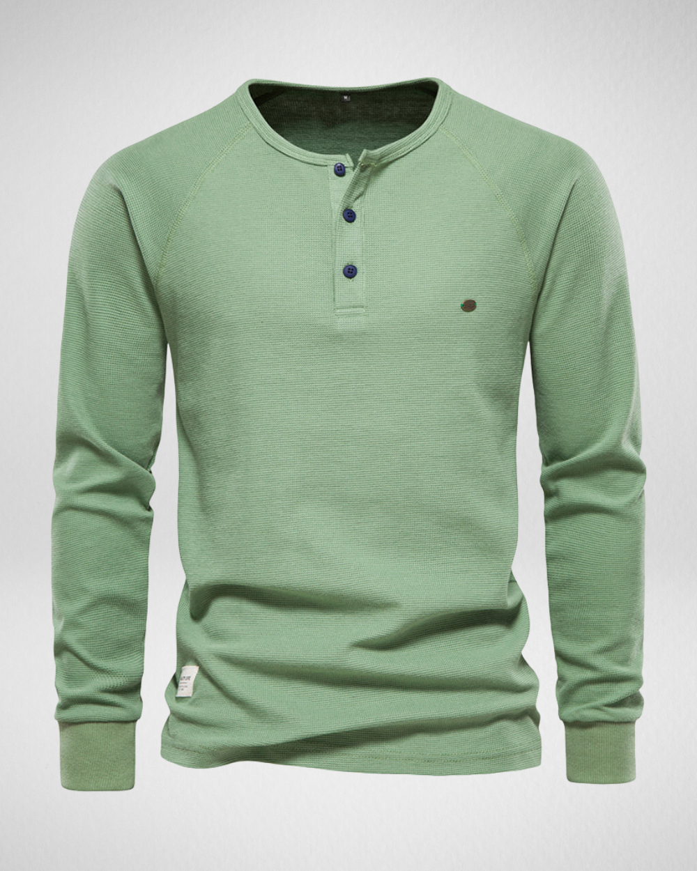 Longsleeve Shirt – Comfort Fit – Henley Halslijn met Knopen