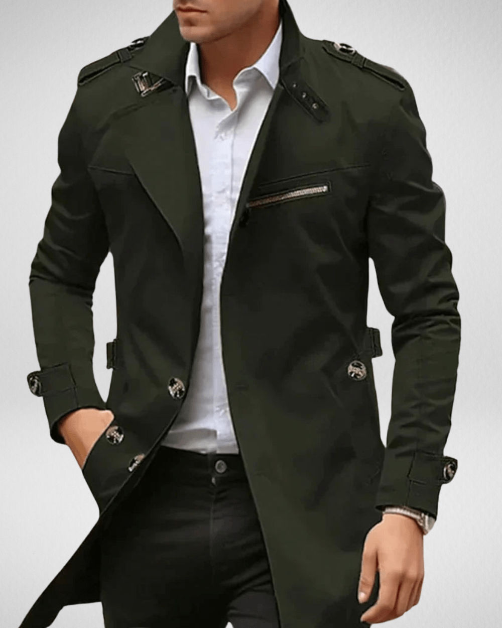 Elegante Trenchcoat Heren - Klassiek Ontwerp - Roem Herenmode