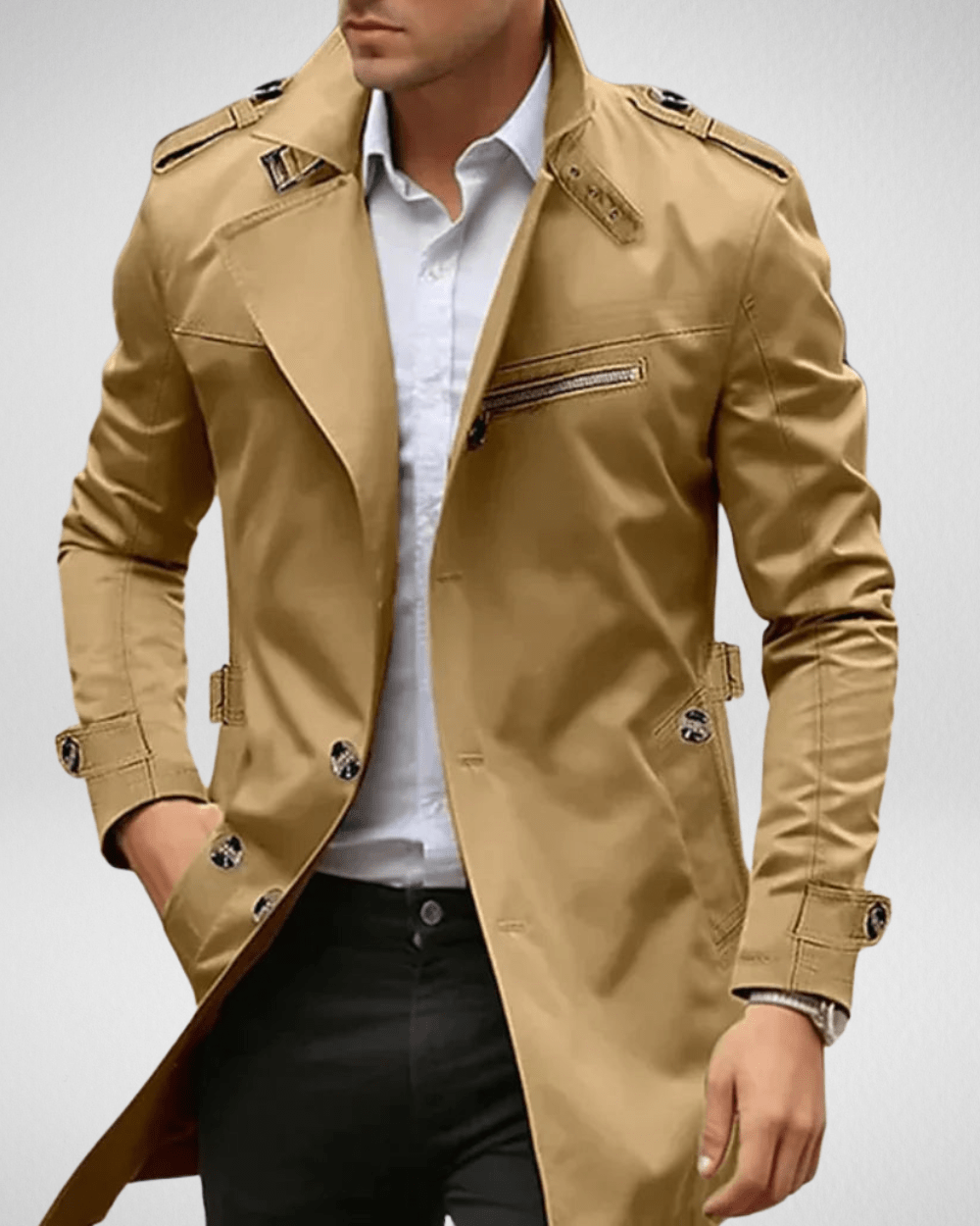 Elegante Trenchcoat Heren - Klassiek Ontwerp - Roem Herenmode