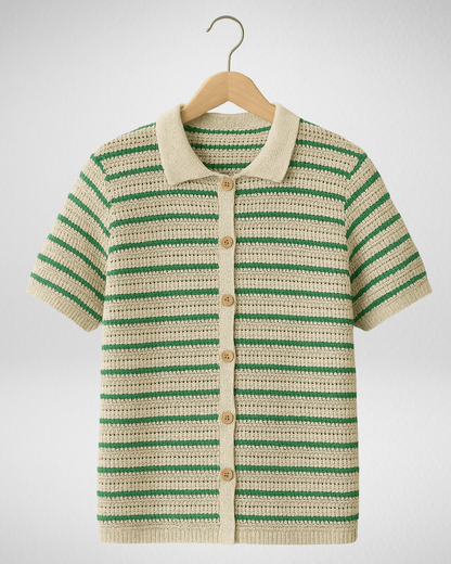 Gehaakt Zomer Shirt - Overhemd - Korte Mouwen