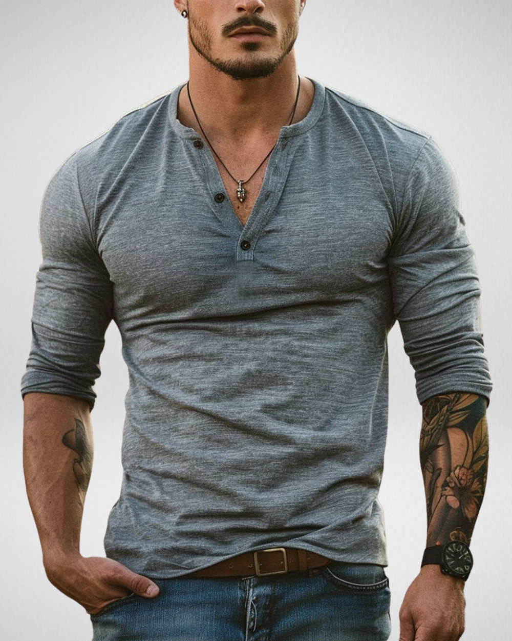 Heren Longsleeve Shirt - Knoopsluiting – Slim Fit