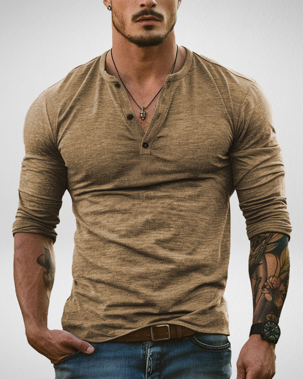 Heren Longsleeve Shirt - Knoopsluiting – Slim Fit