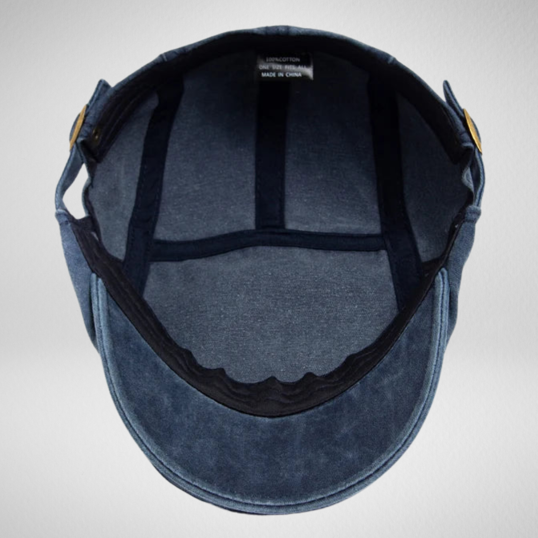 Denim Flat Cap Heren – Gatsby Stijl - Verstelbare Band