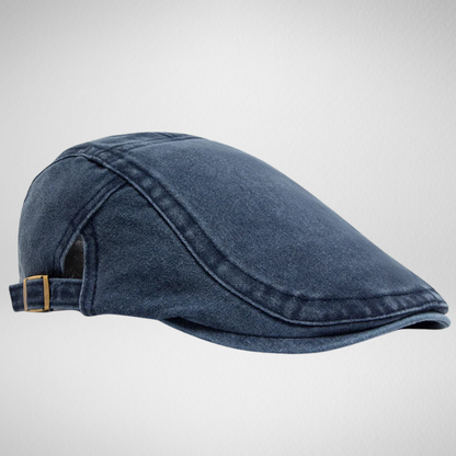 Denim Flat Cap Heren – Gatsby Stijl - Verstelbare Band