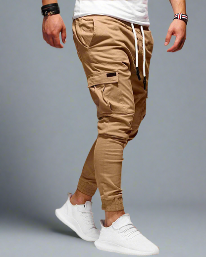 Heren Jogger Cargo Broek – Slim Fit met Trekkoord