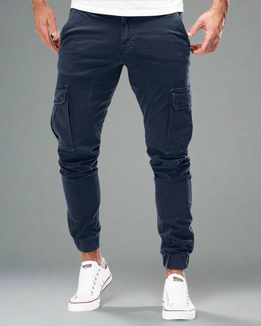 Heren Jogger Cargo Broek – Slim Fit met Trekkoord
