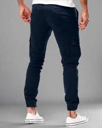 Heren Jogger Cargo Broek – Slim Fit met Trekkoord