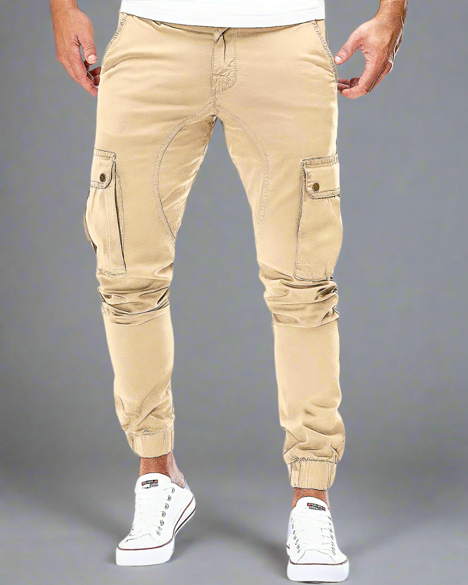 Heren Jogger Cargo Broek – Slim Fit met Trekkoord