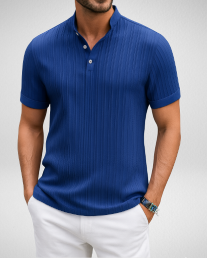 Geribde V-hals Heren T-shirt – Lichtgewicht en Ademend