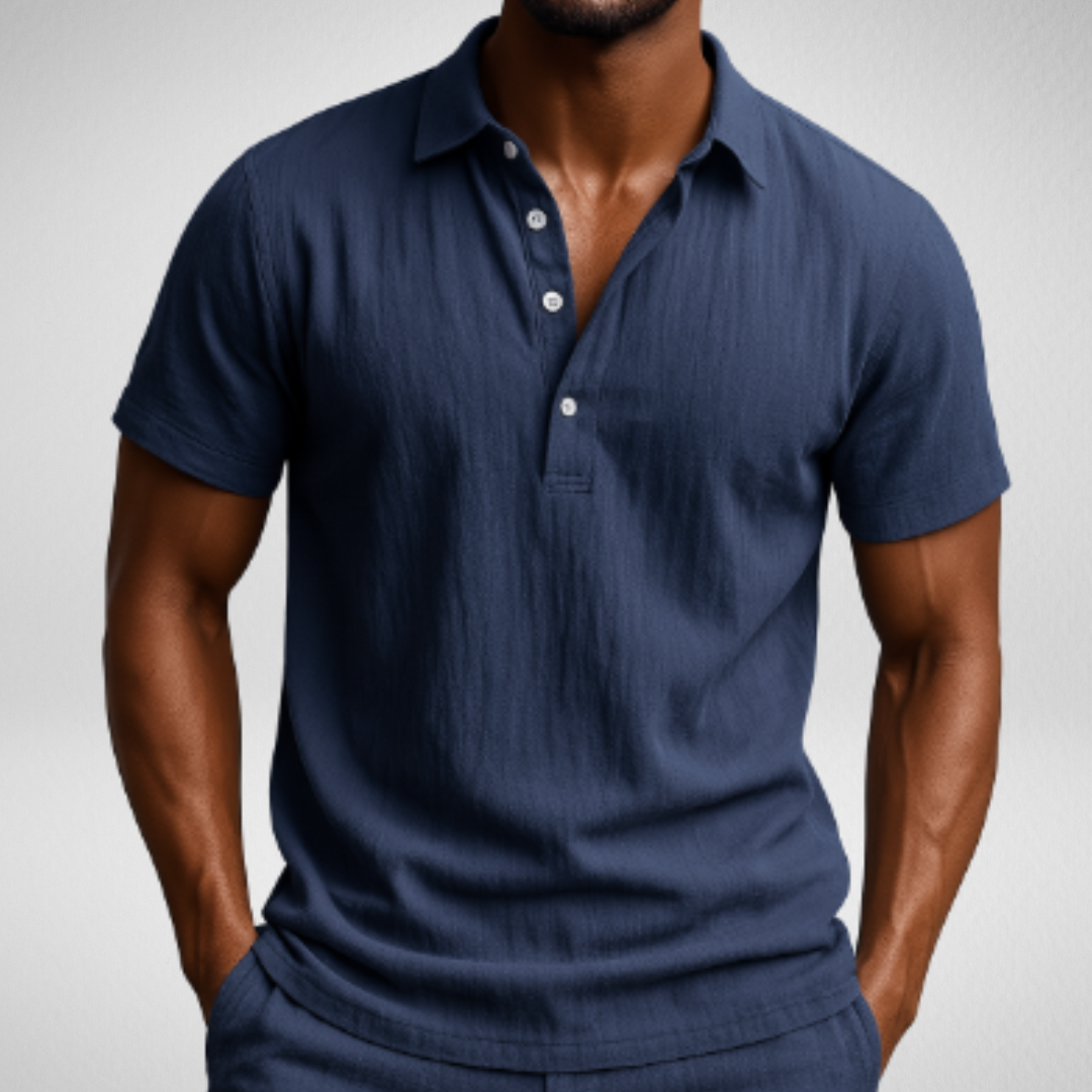 Linnenlook Polo – Casual - Korte Mouwen
