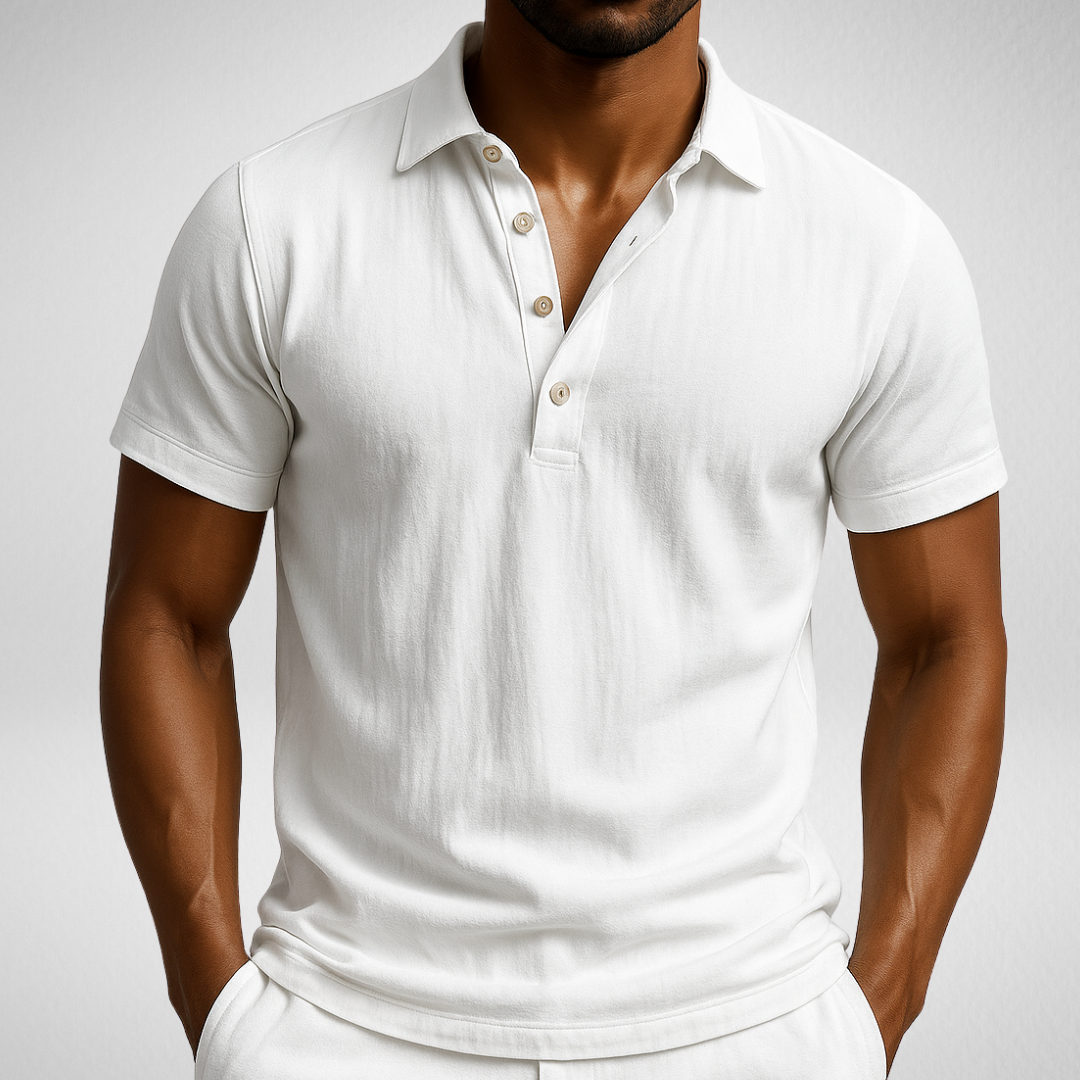 Linnenlook Polo – Casual - Korte Mouwen