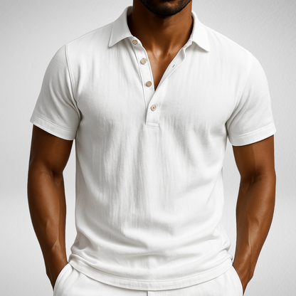 Linnenlook Polo – Casual - Korte Mouwen