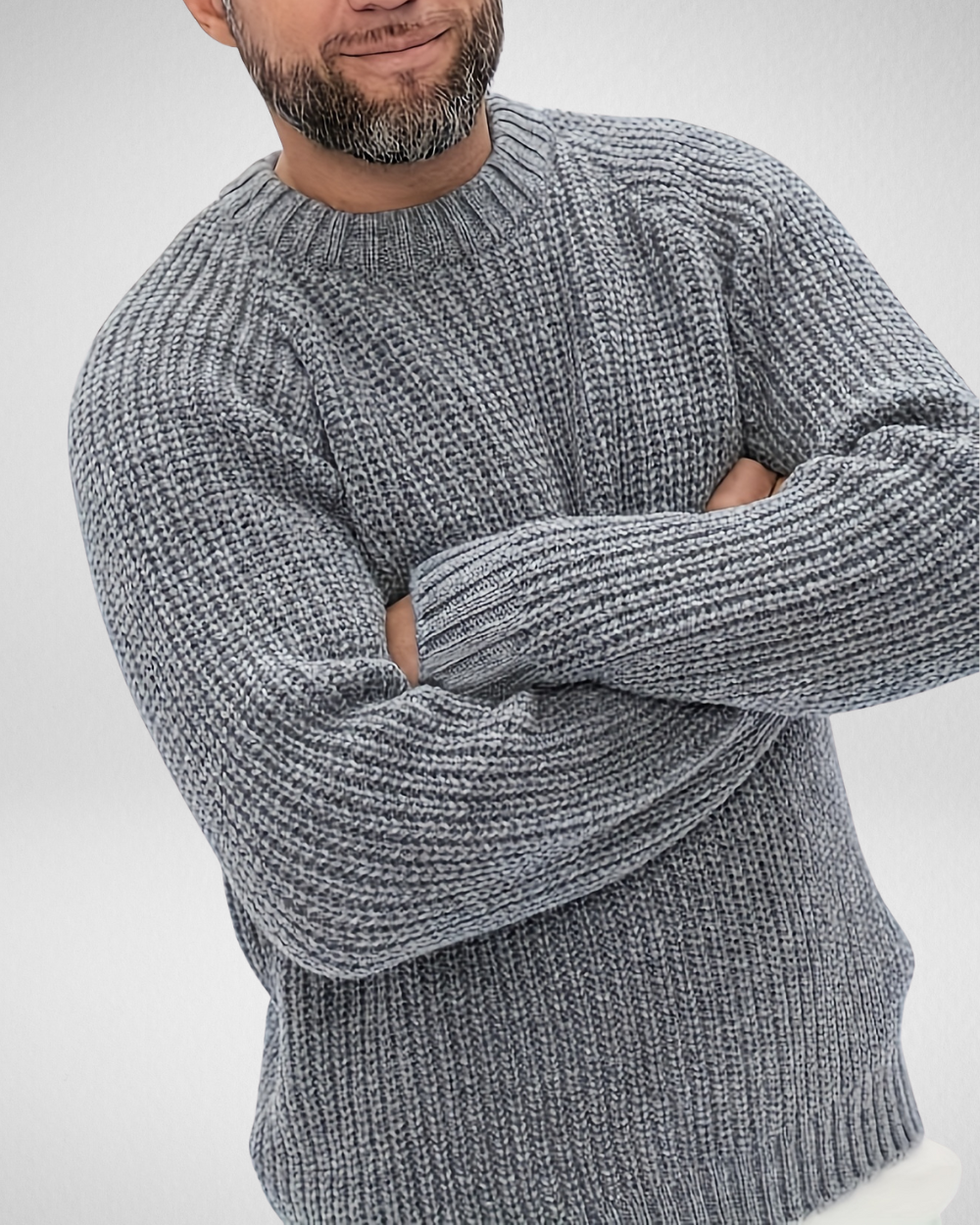 Heren gebreide trui – Dikke structuur – Herfst winter basic