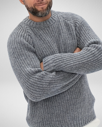 Heren gebreide trui – Dikke structuur – Herfst winter basic