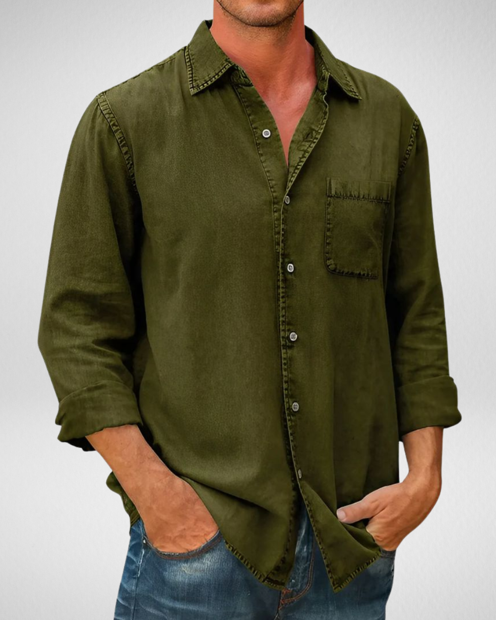 Heren Overhemd – Losvallende Pasvorm – Casual Dagelijkse Look