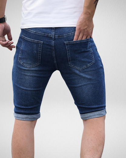 Heren Denim Shorts - Stretch - Slim Fit