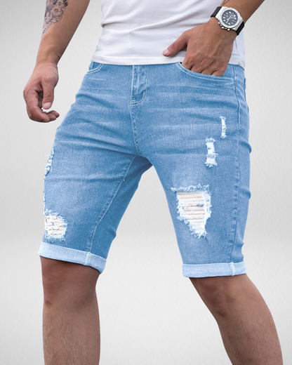 Heren Denim Shorts - Stretch - Slim Fit