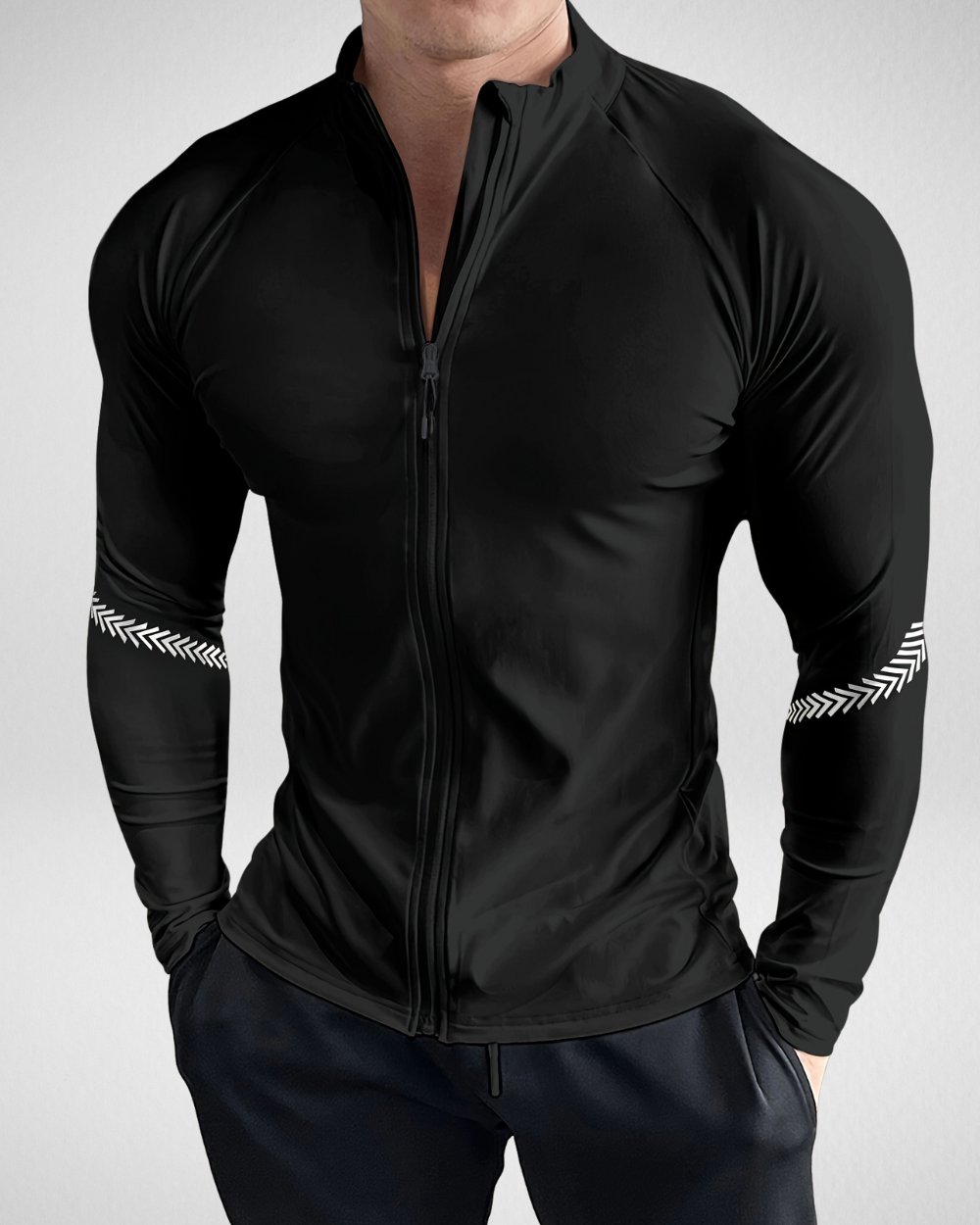 Heren Slim-fit Sportjack met Rits – Stretch & Ademend