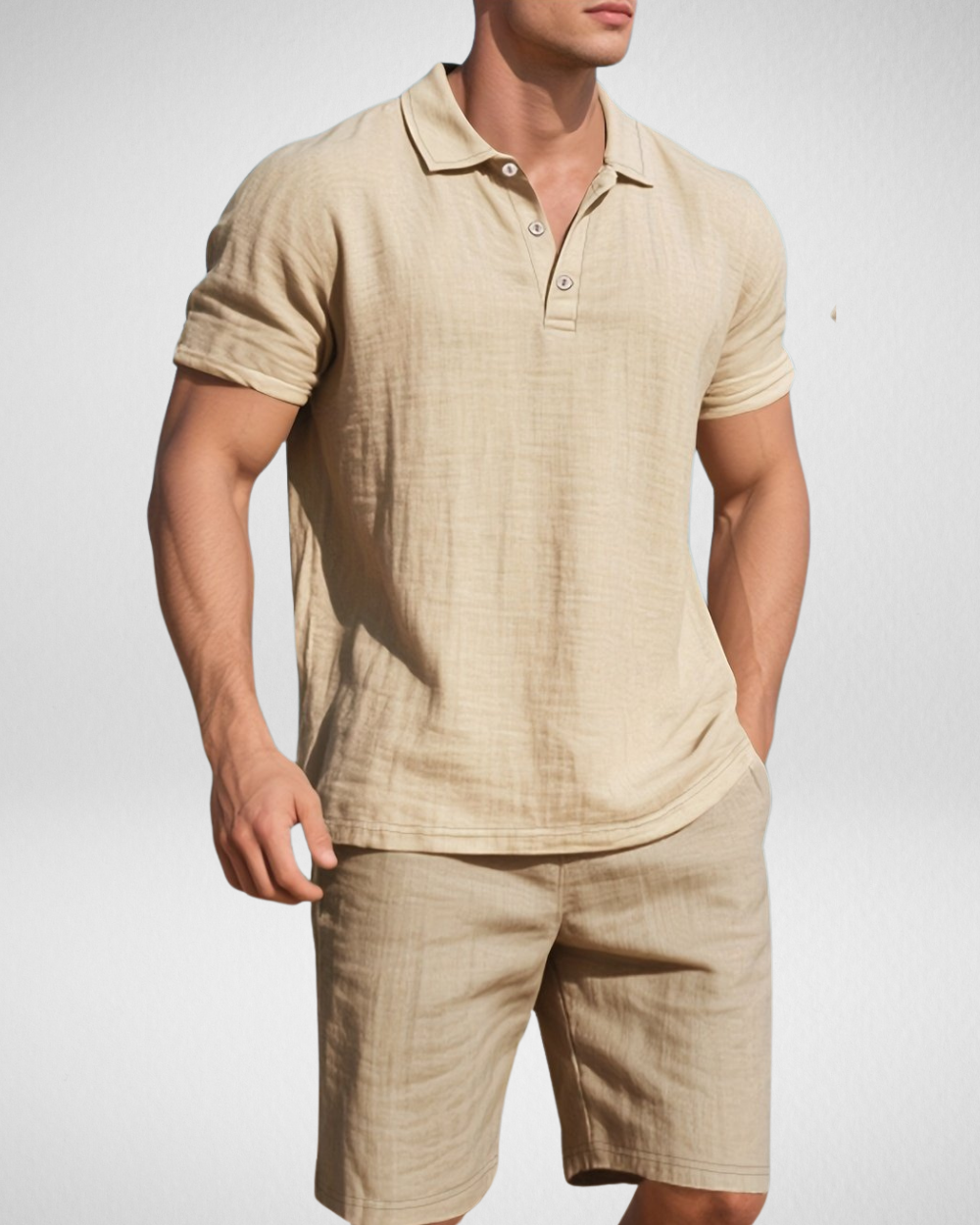 Heren Zomerset – Ademend Linnenlook - Polo & Shorts