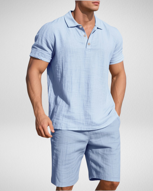 Heren Zomerset – Ademend Linnenlook - Polo & Shorts