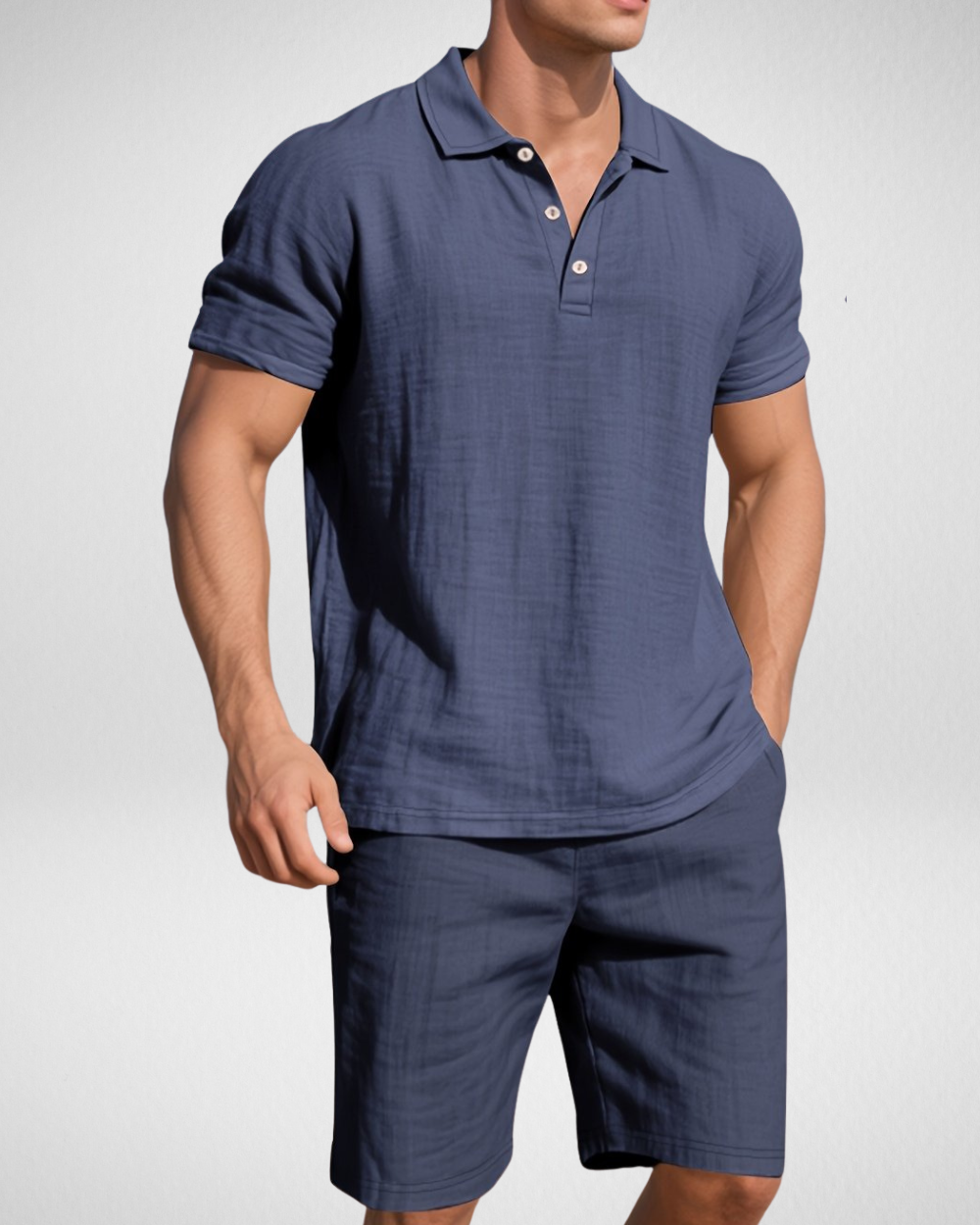 Heren Zomerset – Ademend Linnenlook - Polo & Shorts