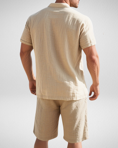 Heren Zomerset – Ademend Linnenlook - Polo & Shorts