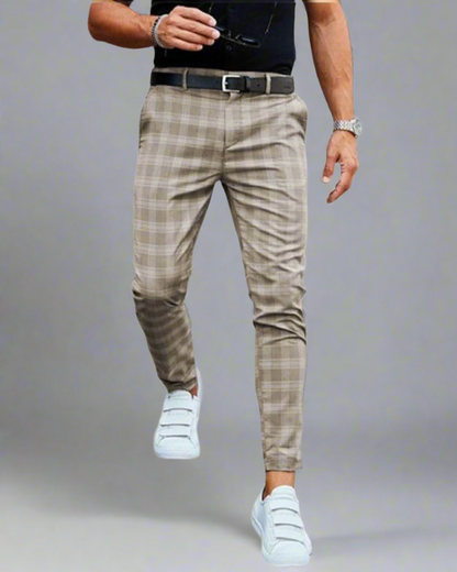 Heren Chino – Slim Fit & Geruit Design – Casual Chique