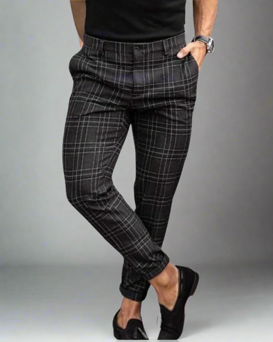 Heren Chino – Slim Fit & Geruit Design – Casual Chique