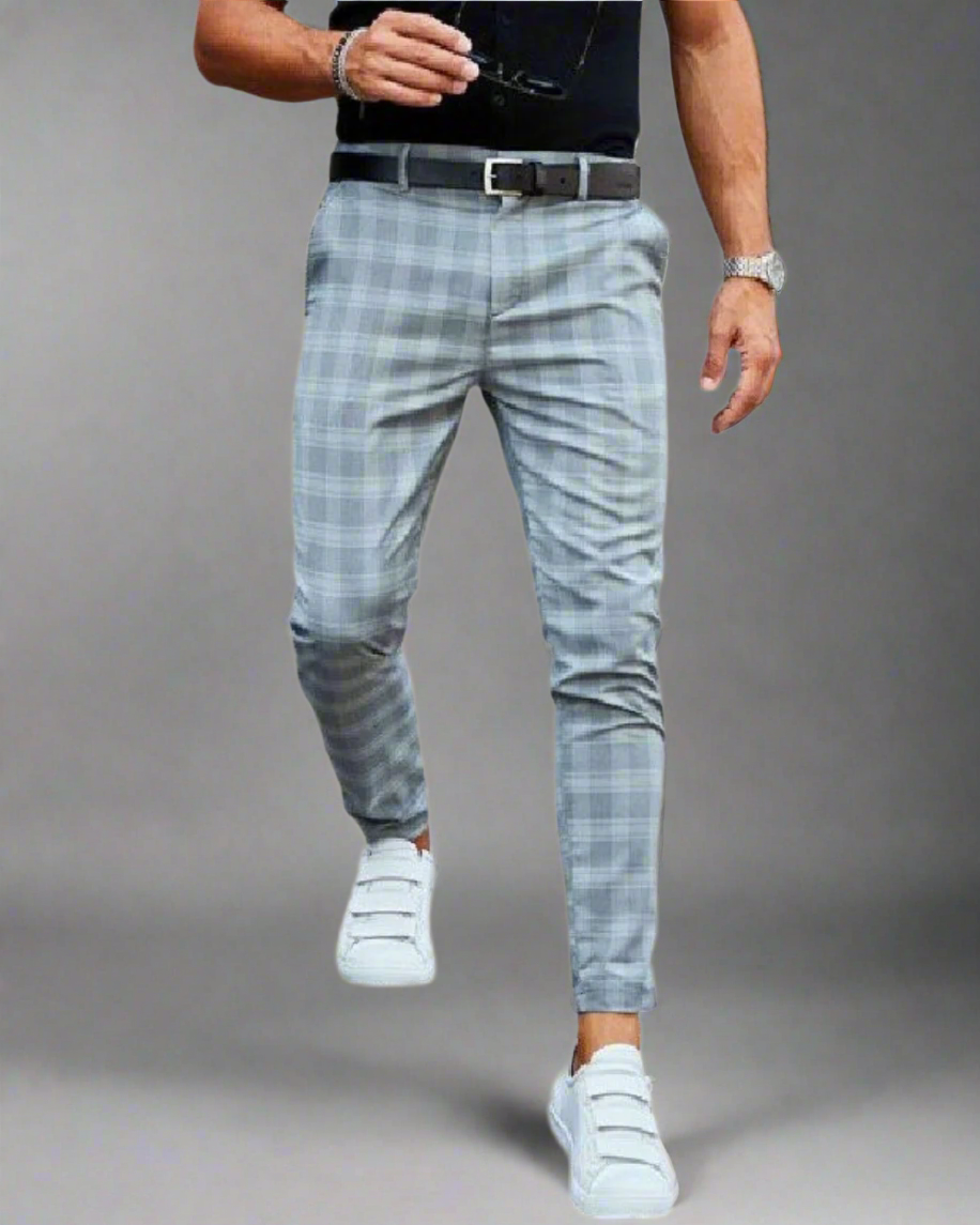Heren Chino – Slim Fit & Geruit Design – Casual Chique