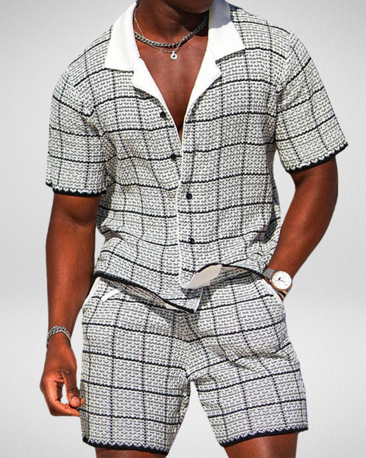 Heren Set – Geruit - Overhemd & Korte Broek