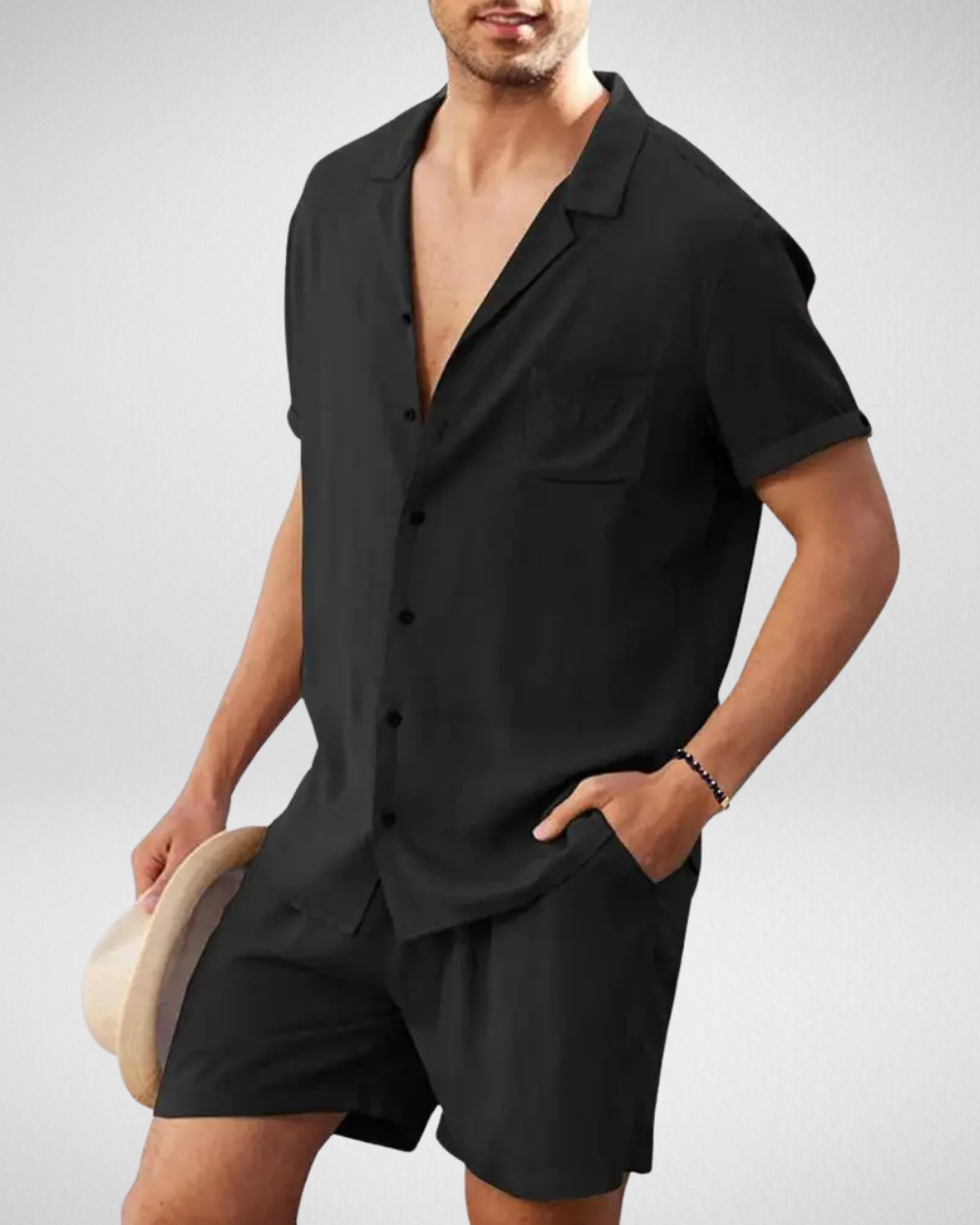 Heren Lounge Set - Zomer - Overhemd & Shorts