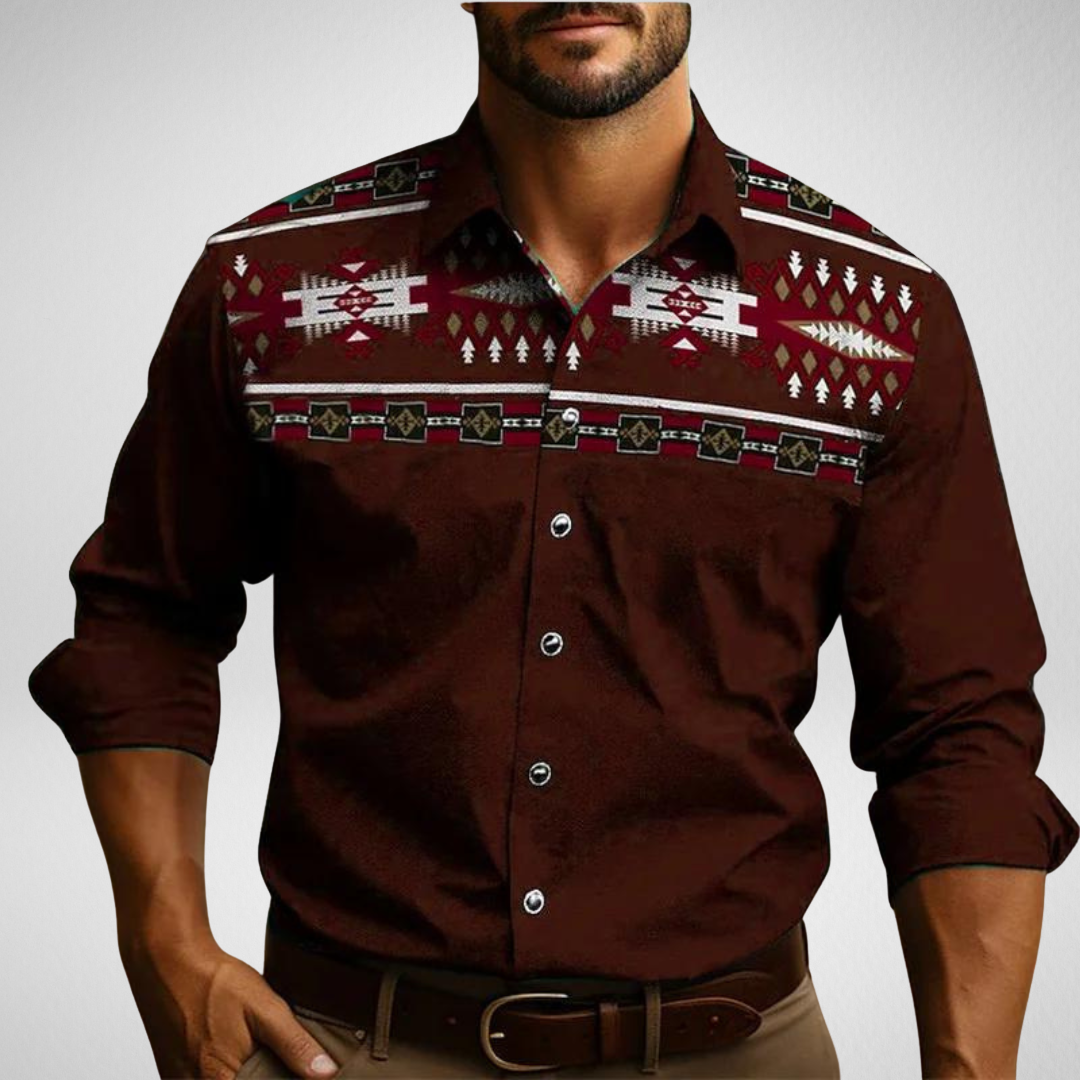 Cowboy Overhemd Heren – Aztec Motief – Western Shirt