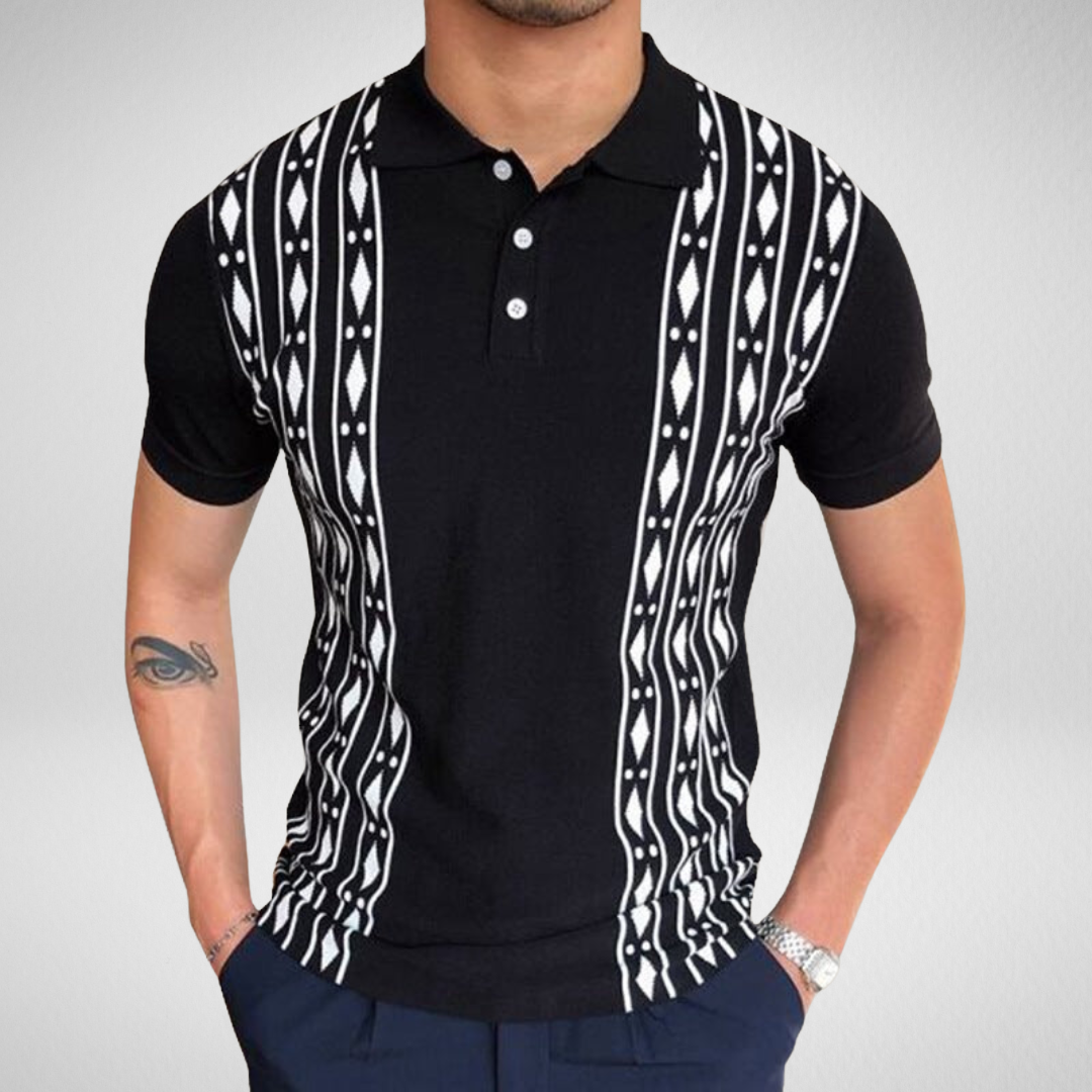 Polo Shirt Heren – Slim Fit & Korte Mouw – Tribal Design