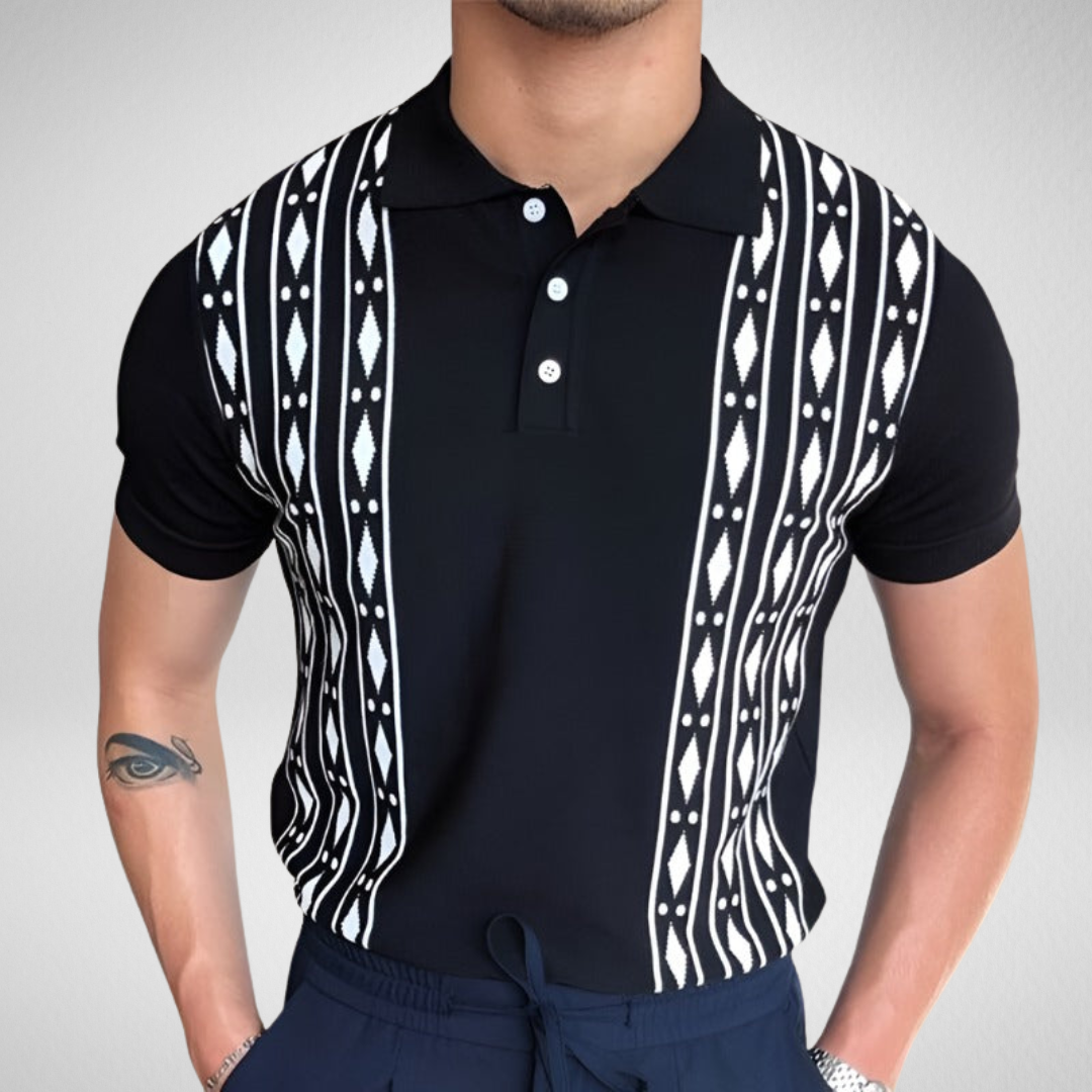 Polo Shirt Heren – Slim Fit & Korte Mouw – Tribal Design