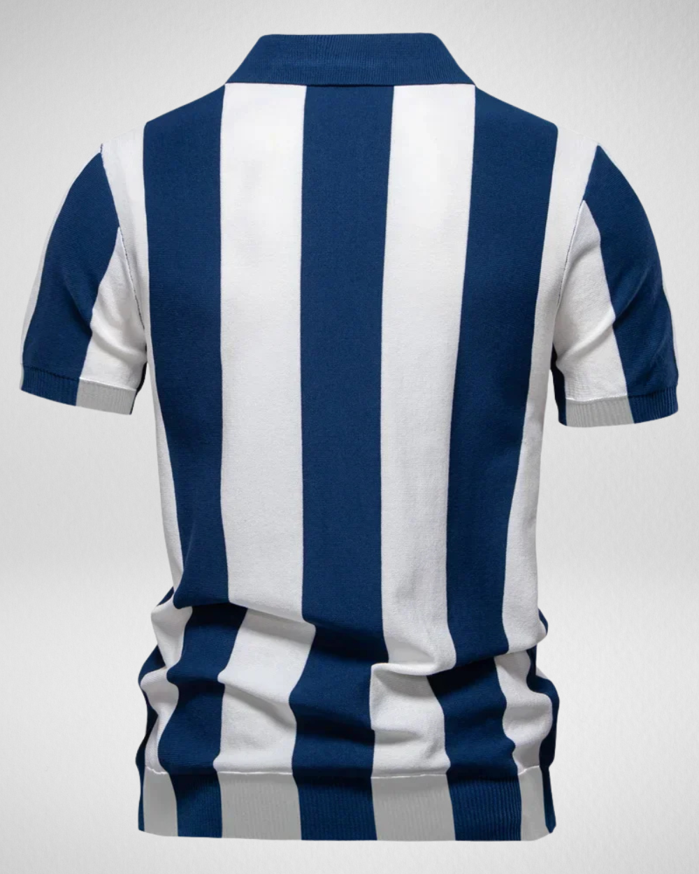 Heren Gestreept Poloshirt - met Rits