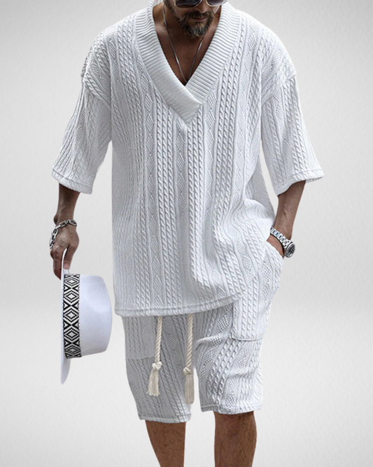 Heren Gebreide Zomerset - Korte Broek & Shirt - Strand