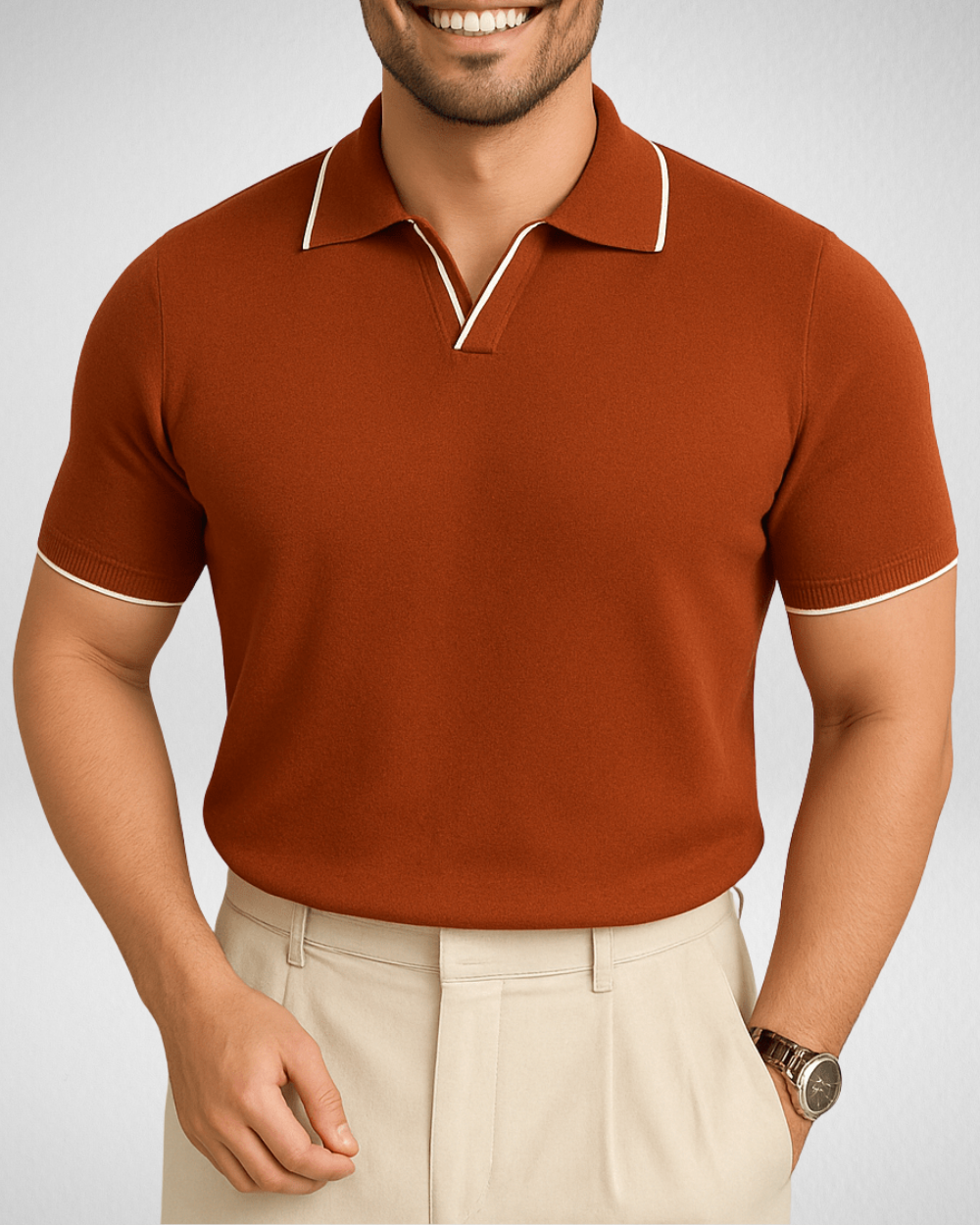 Heren Gebreide Zomer Polo - Tijdloos - Luchtig