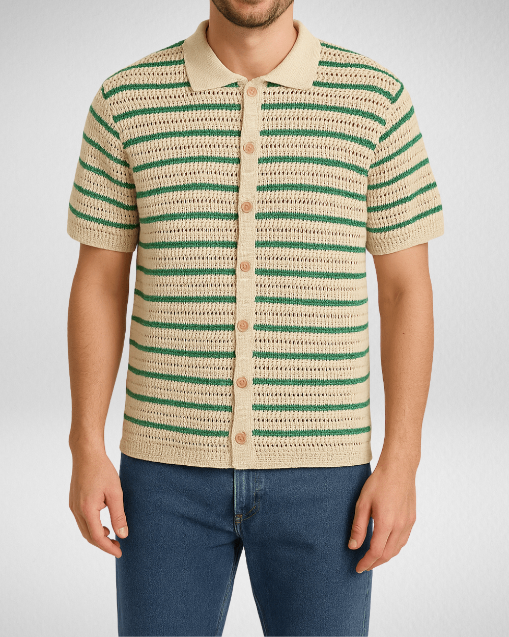 Gehaakt Zomer Shirt - Overhemd - Korte Mouwen
