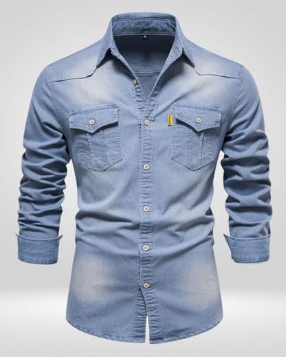 Denim Overhemd Heren - Lange Mouwen