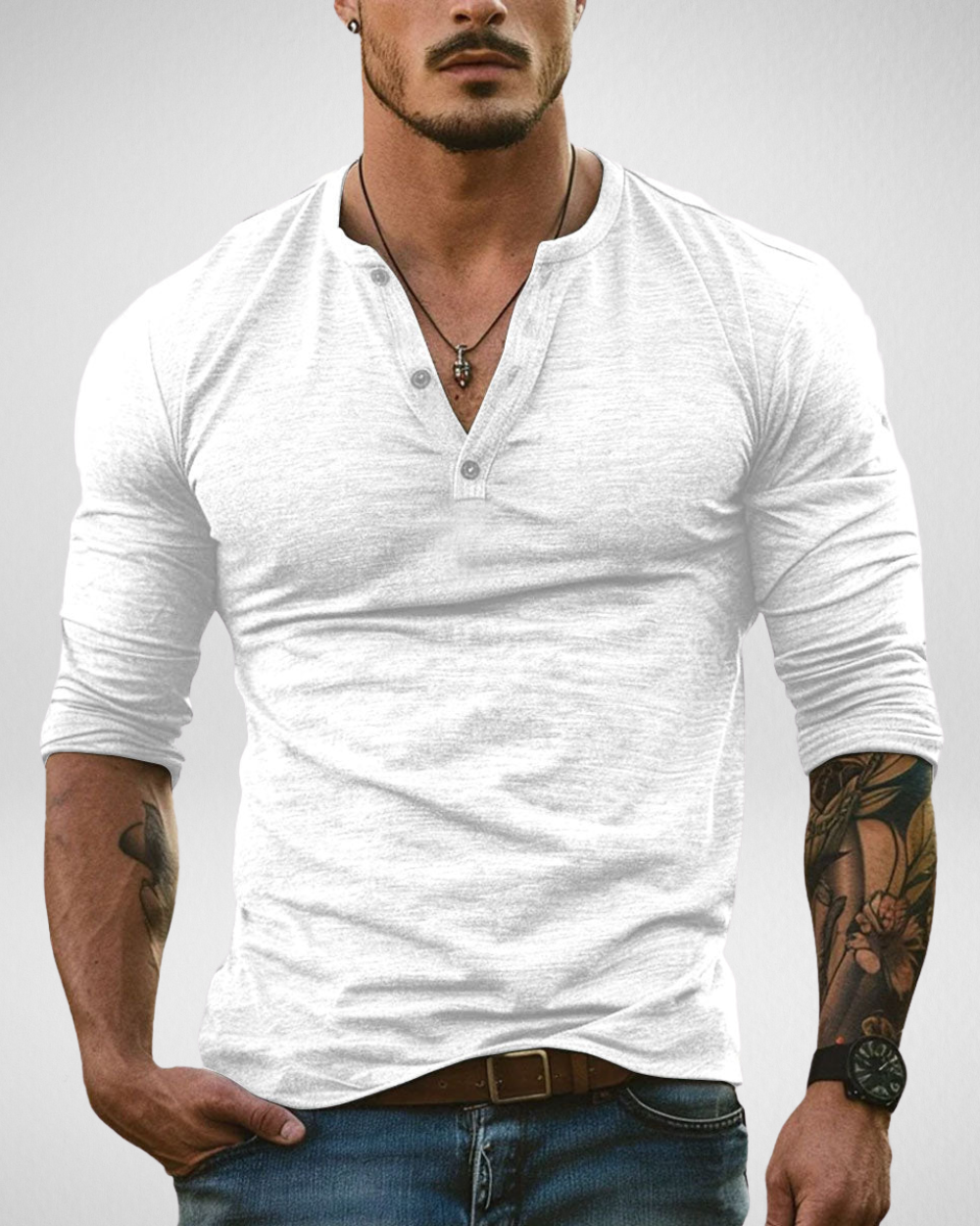 Heren Longsleeve Shirt - Knoopsluiting – Slim Fit