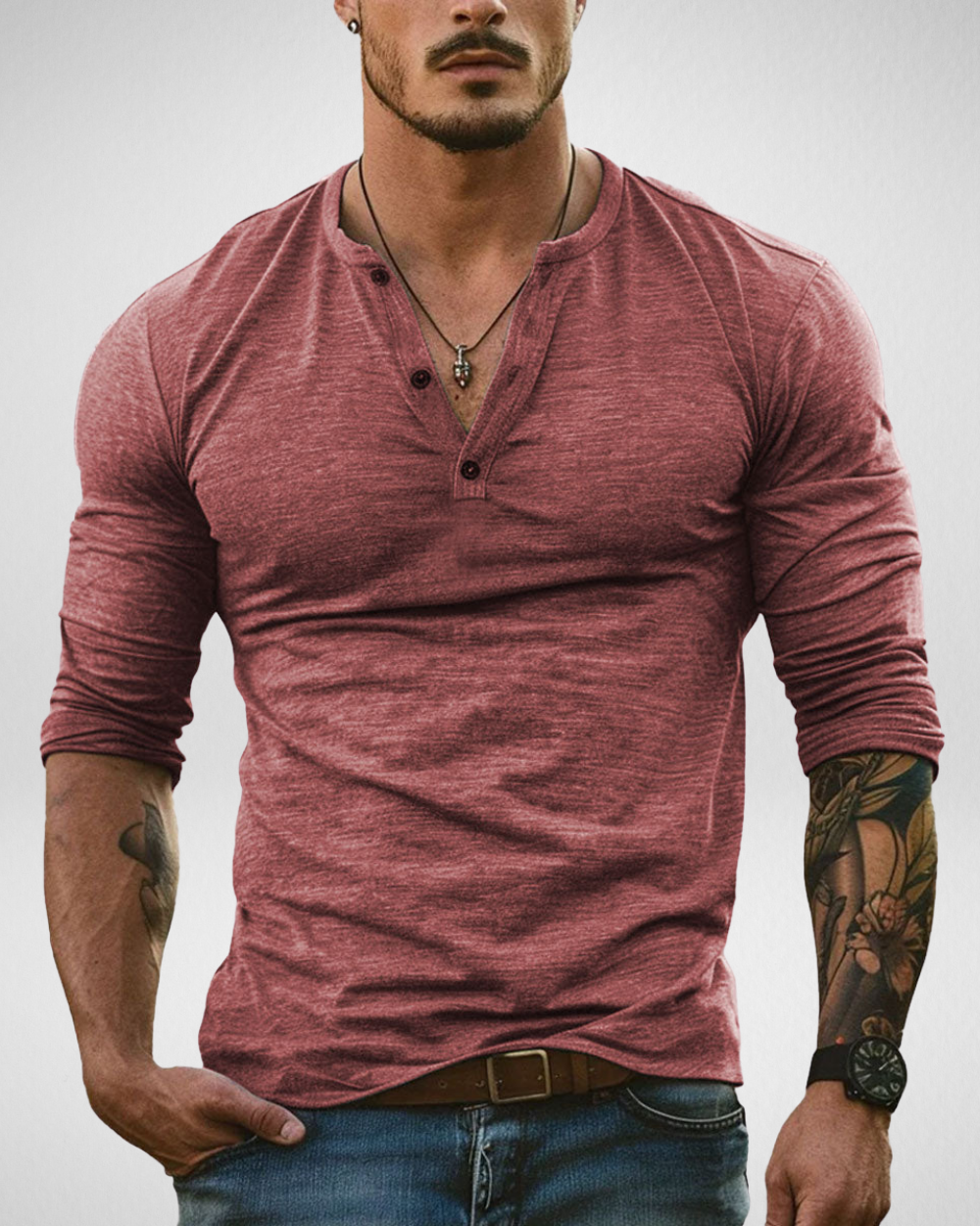 Heren Longsleeve Shirt - Knoopsluiting – Slim Fit