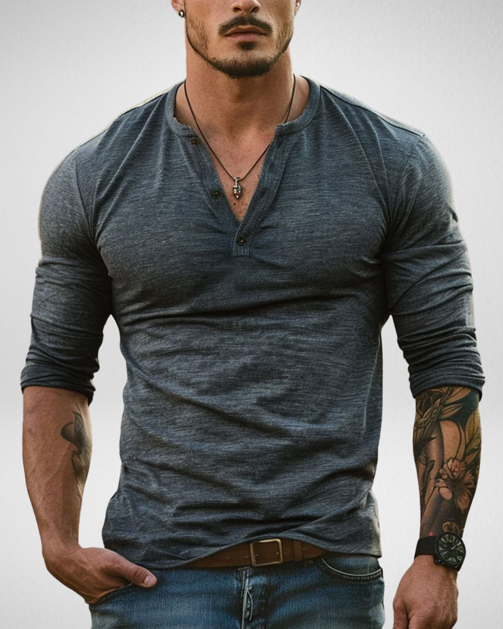 Heren Longsleeve Shirt - Knoopsluiting – Slim Fit
