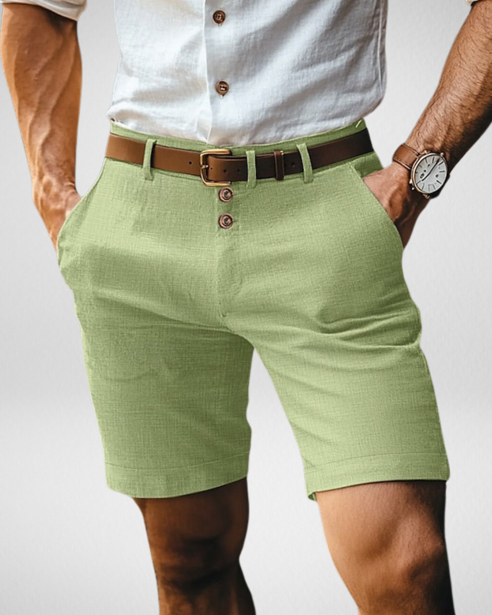 Elegante Zomershort Heren – Slim Fit met Riemlussen
