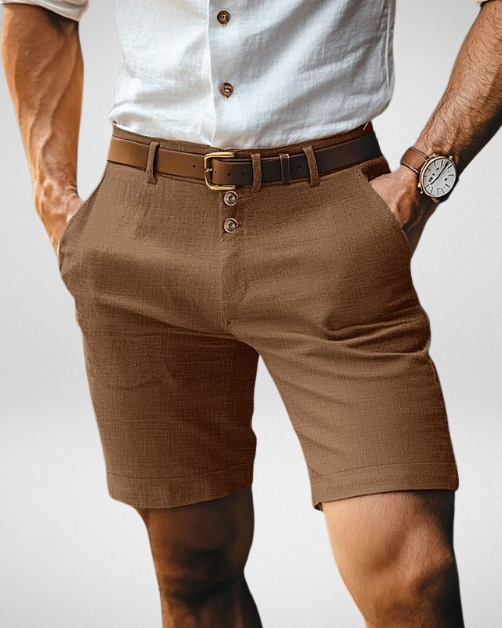 Elegante Zomershort Heren – Slim Fit met Riemlussen